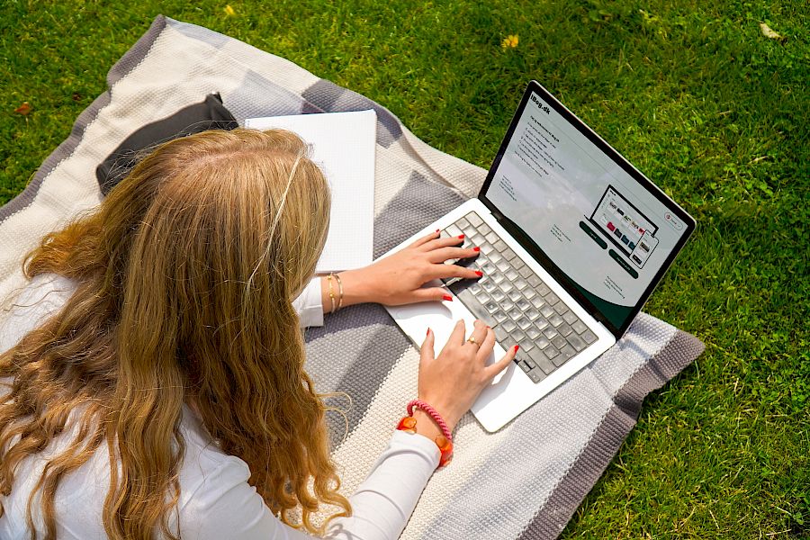 Elev får online lektiehjælp af mentor