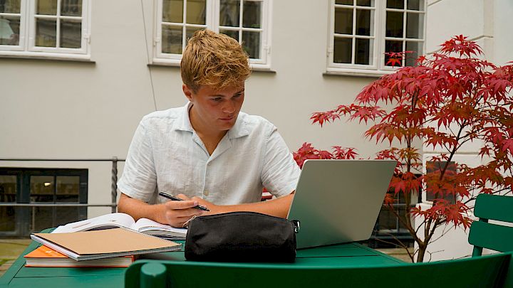 Privatlærer underviser elev online