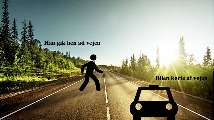 Animation af mand der går over vejen