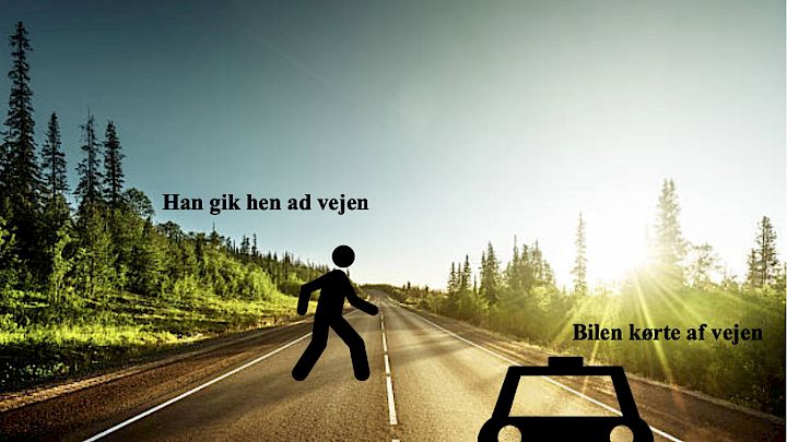 Animation af mand der går over vejen
