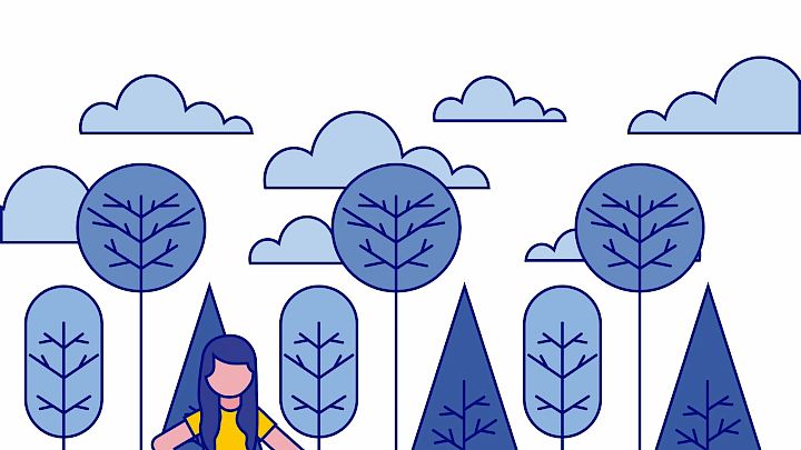 Illustration af pige med en kalender