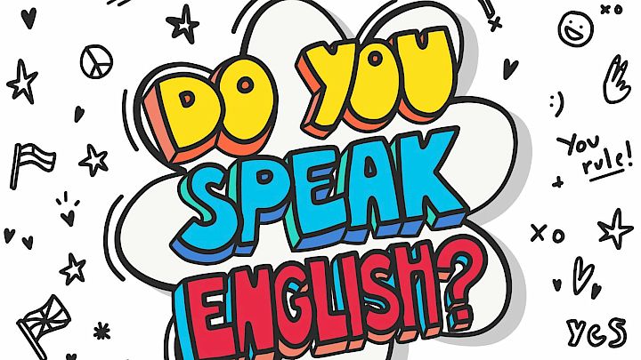 Illustration af 'Do you speak english'
